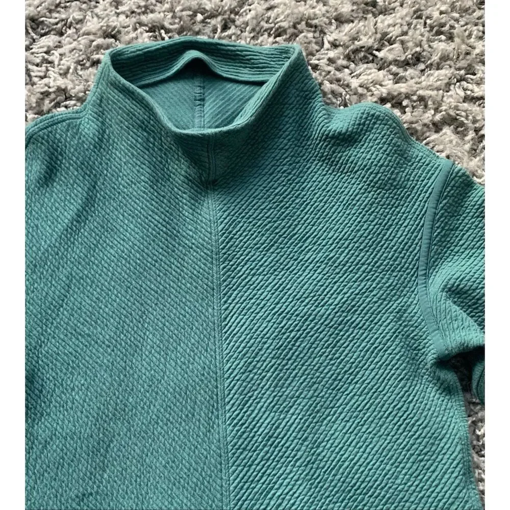 Lululemon On Repeat Mock Neck Green Smoke Long Sleeve TOP Shirt sz M